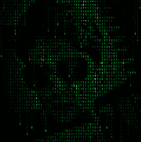 Animated Matrix-style portrait of the developer: green digital rain over an ASCII rendering of a photo.